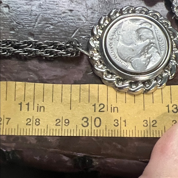 Silver Coin Pendant Necklace - Picture 4 of 4